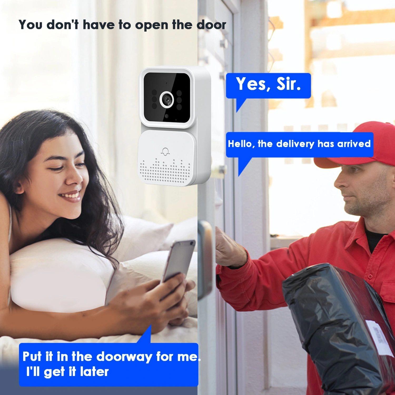 1 Set Door Bell 2.4G Wi-Fi 800mAh Battery 640x480 Pixel Wireless Camera Intercom Doorbell with Night Vision Household Supplies