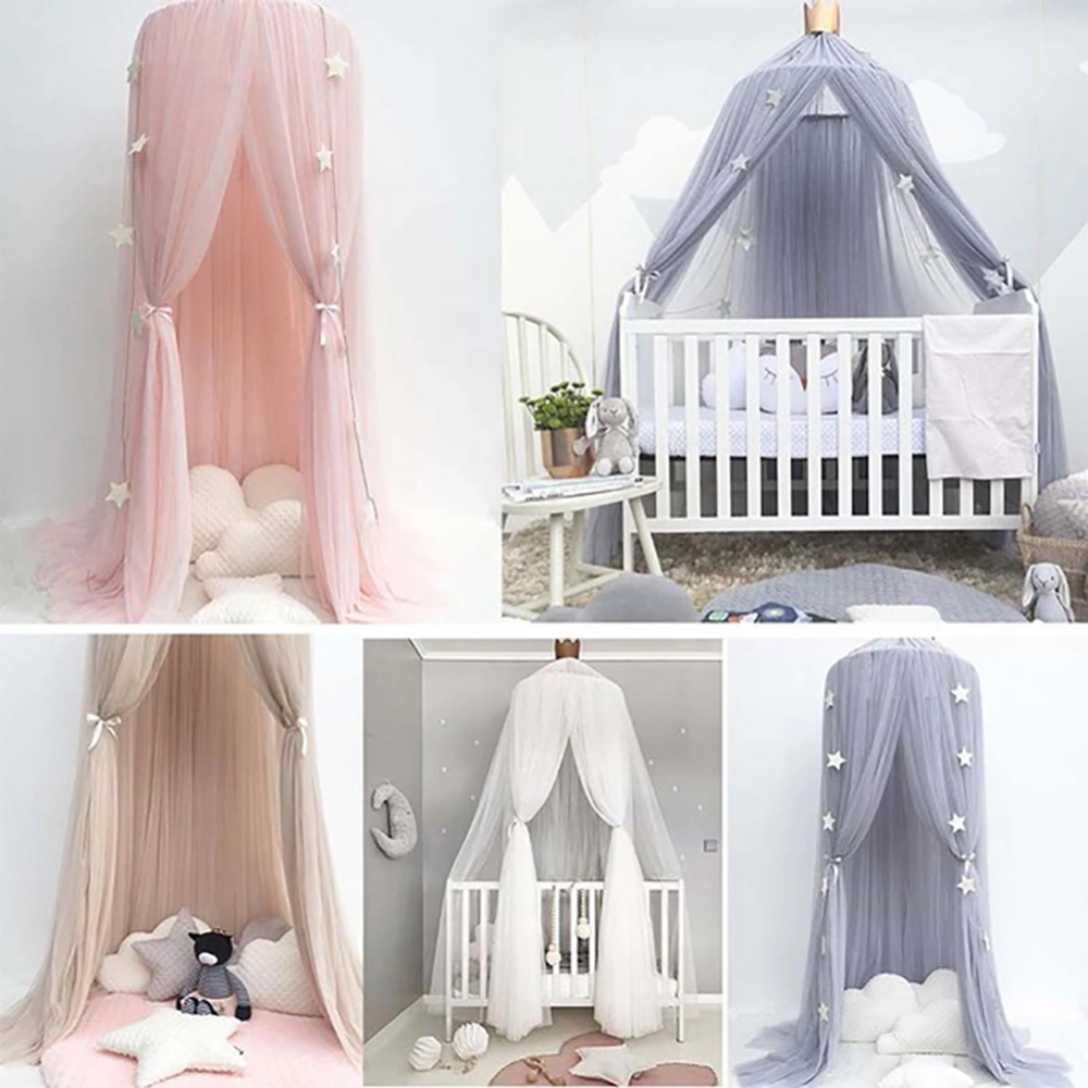 Baby Lace Crib Tent Round Dome Hanging Curtain Mosquito Net Kids Room Decor