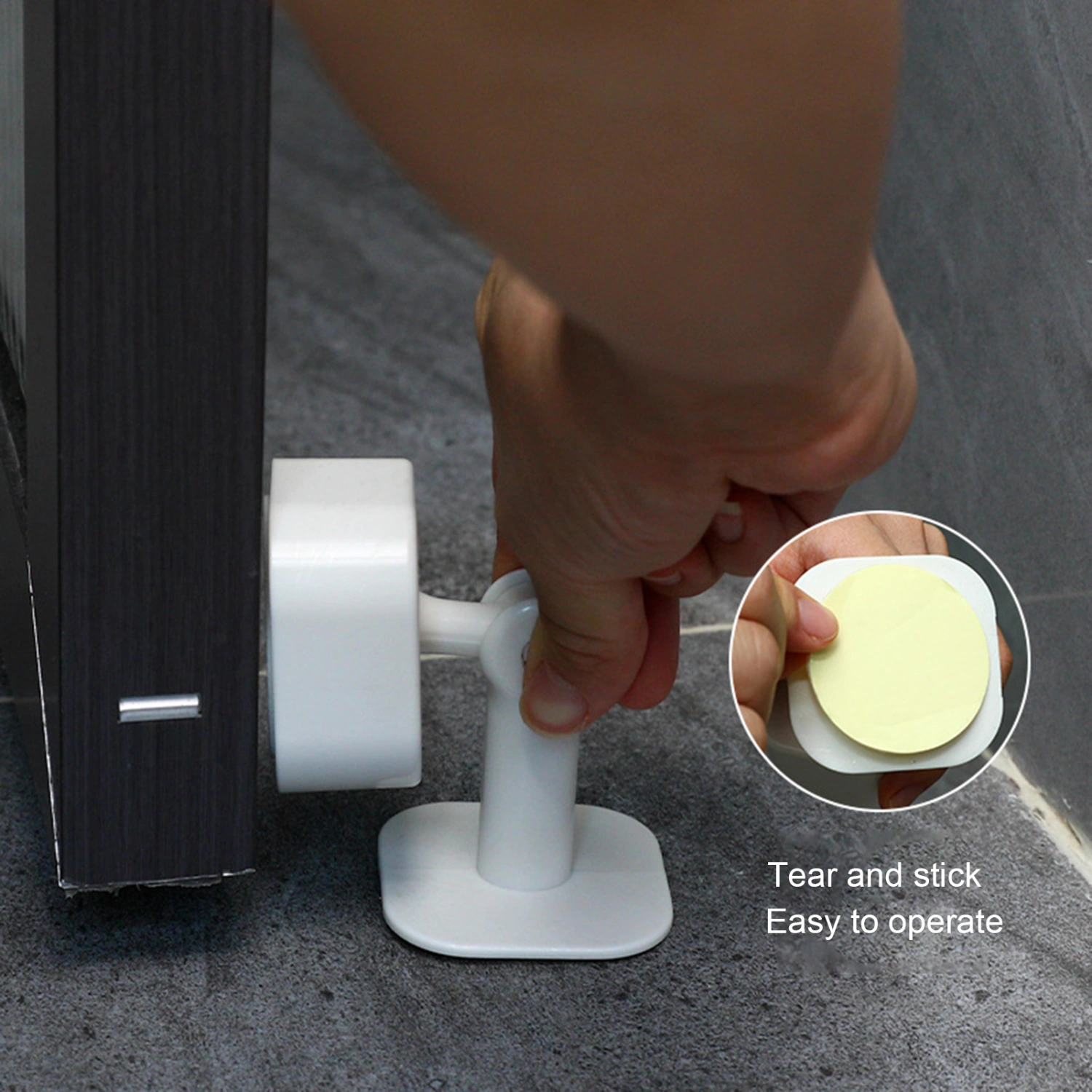 Door Stopper Mute Suction Type No Punching Height Adjustable Anti-collision Plastic Home Silent Doorstop Household Supply