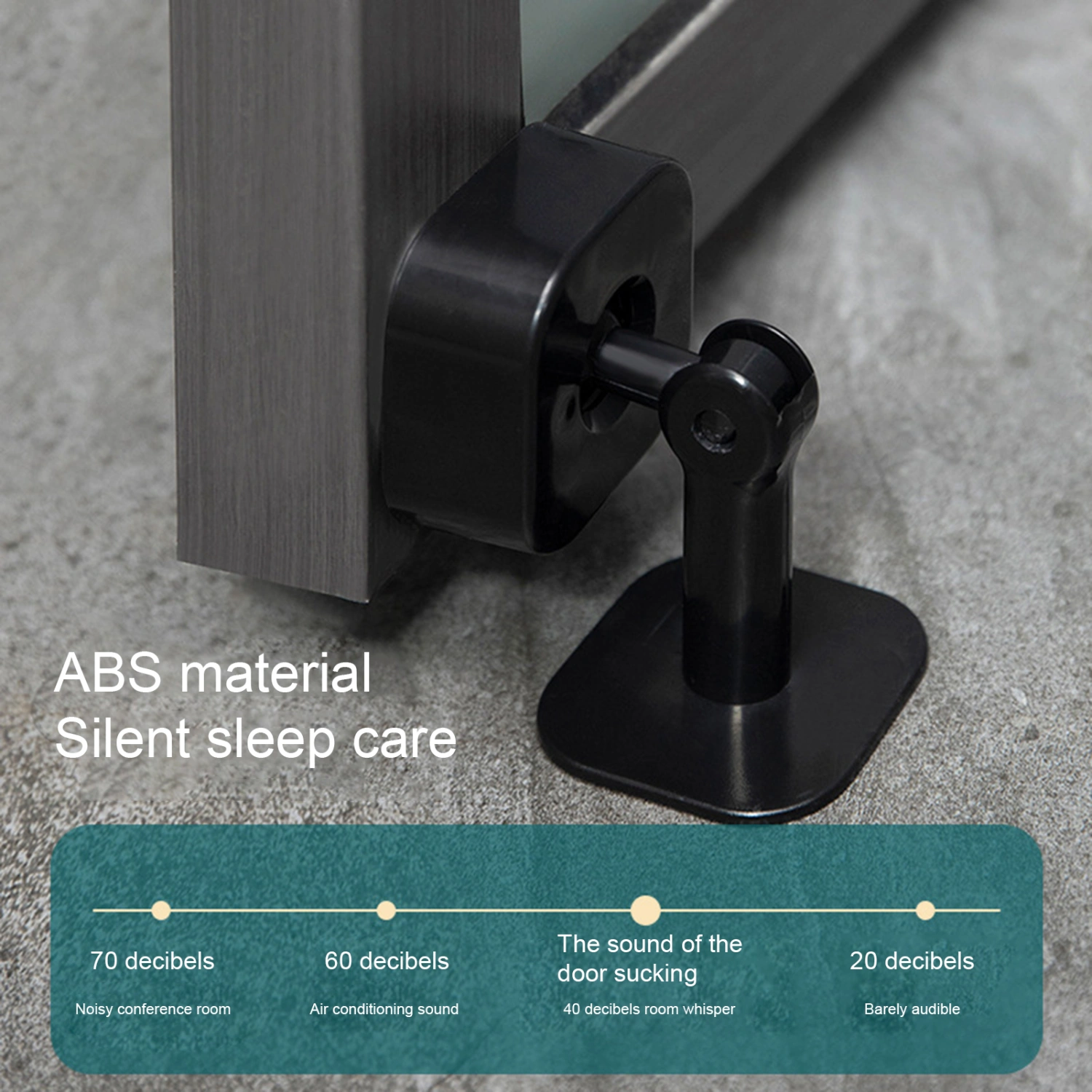 Door Stopper Mute Suction Type No Punching Height Adjustable Anti-collision Plastic Home Silent Doorstop Household Supply