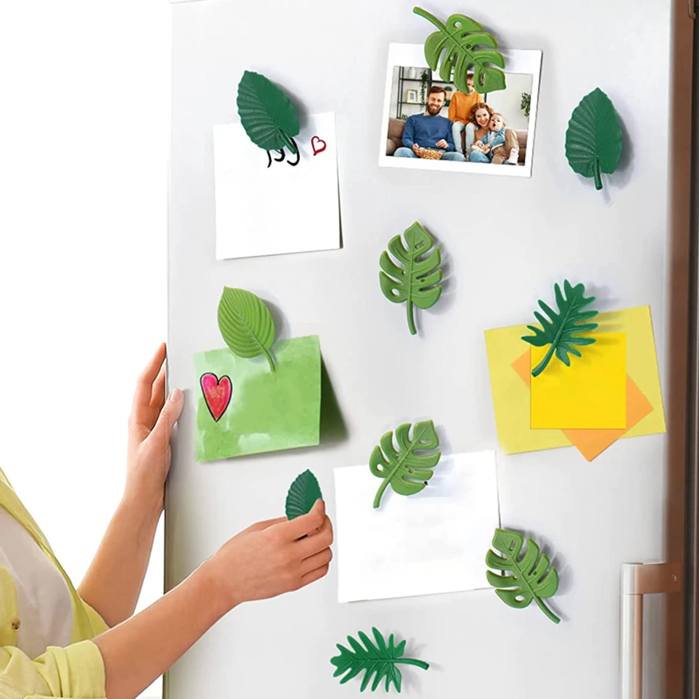 4Pcs Fridge Magnets Magnetic Strong Suction Eco-friendly Delicate Texture Mini Tropical Leaves Refrigerator Stickers Kitchen Gadget