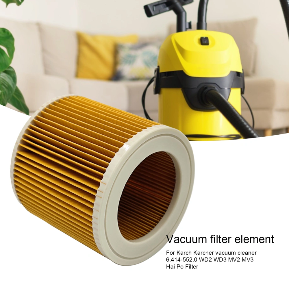 Vacuum Cleaner Filter High-Efficiency Replaceable High Adaptability Labor-saving Vacuum Cleaning Accessories HEPA Filter for Karcher 6.414-552.0 WD2 WD3 MV2 MV3