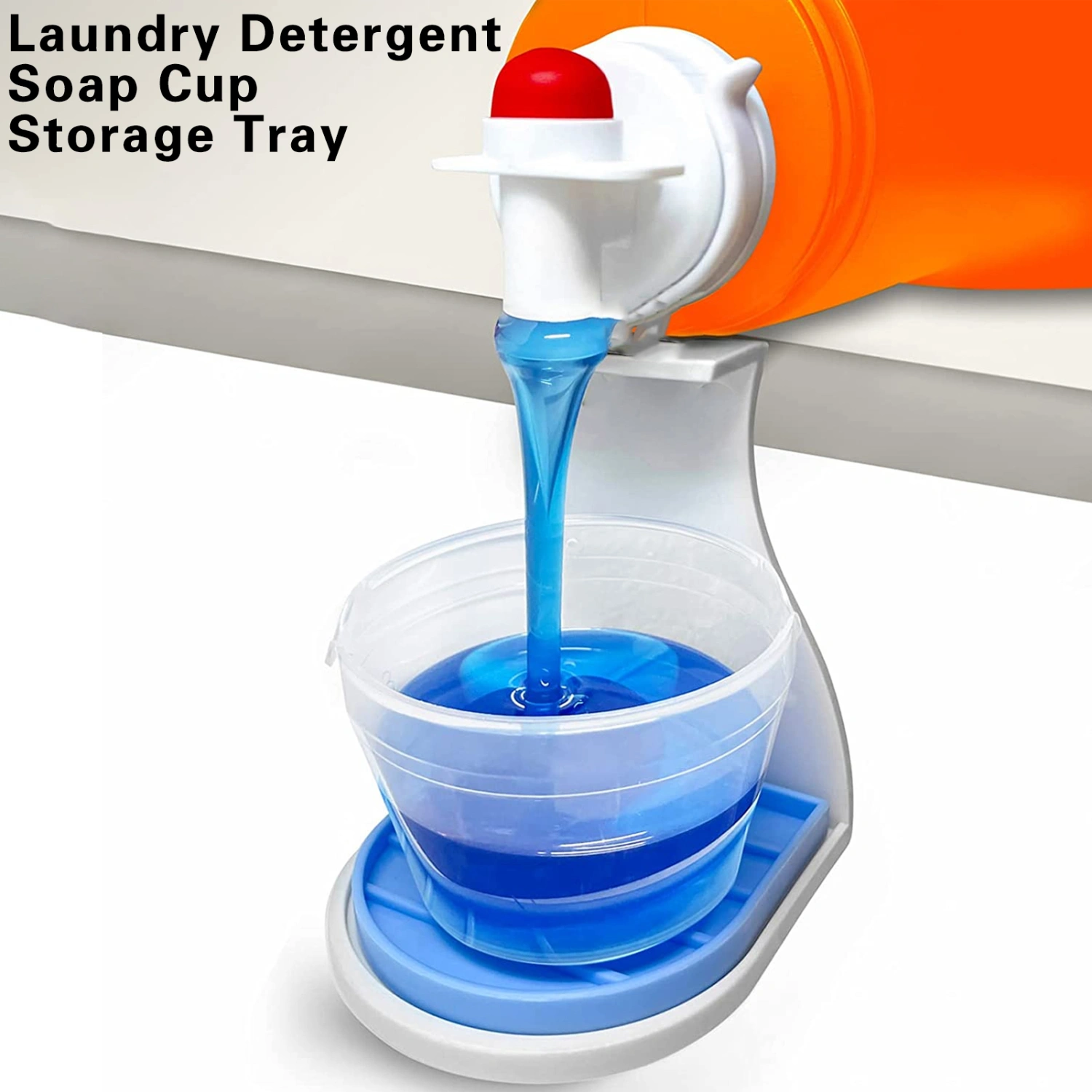 Laundry Detergent Holder 4.3cm Large Caliber Multi-use Soap Holder Leak-proof Drip Catcher Universal Fabric Softener Laundry Drip Cup Holder Household Supplies