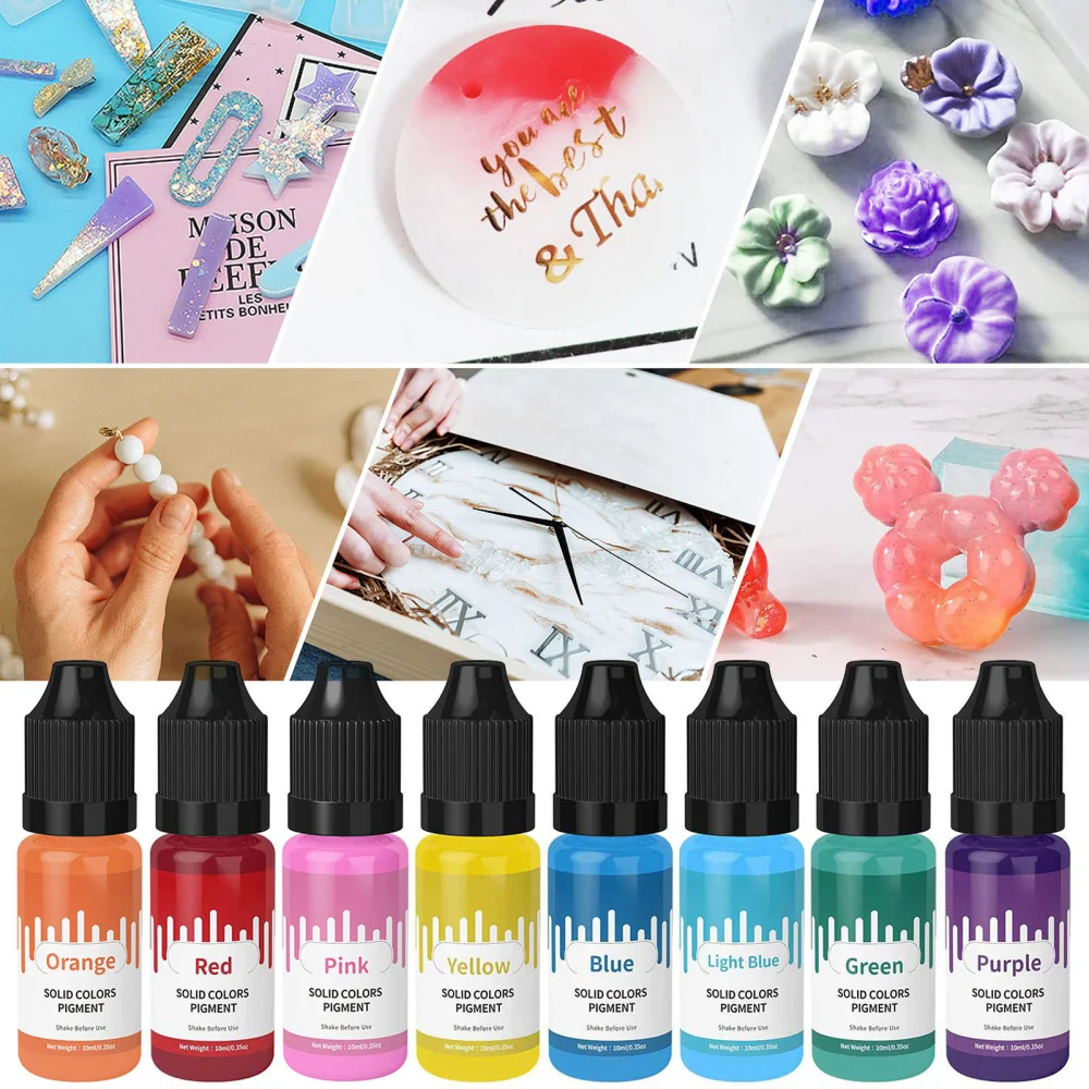 10ml Epoxy Resin Pigment Squeeze Bottle Highly Concentrated Leak-proof Dyeing Liquid Translucent Epoxy Resin Colorant Jewelry Making