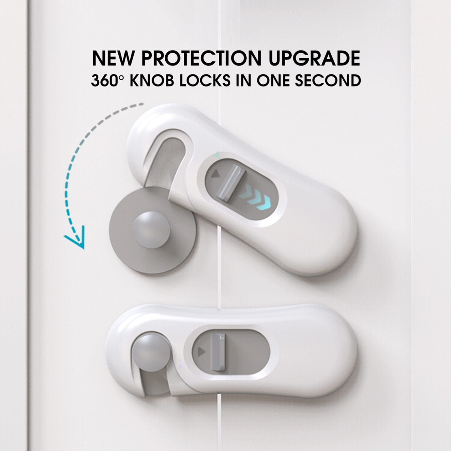 1 Set Baby Safety Lock Punch-free Self Adhesive Rotatable Baby Proofing Cabinet Refrigerator Safety Latch Home Supply