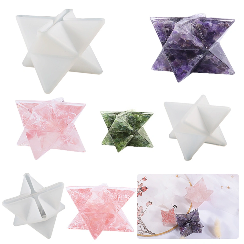 3Pcs Hexagonal Star Mold Easy Demoulding Flexibility Reusable Silicone Star Pendant Mold for DIY Craft