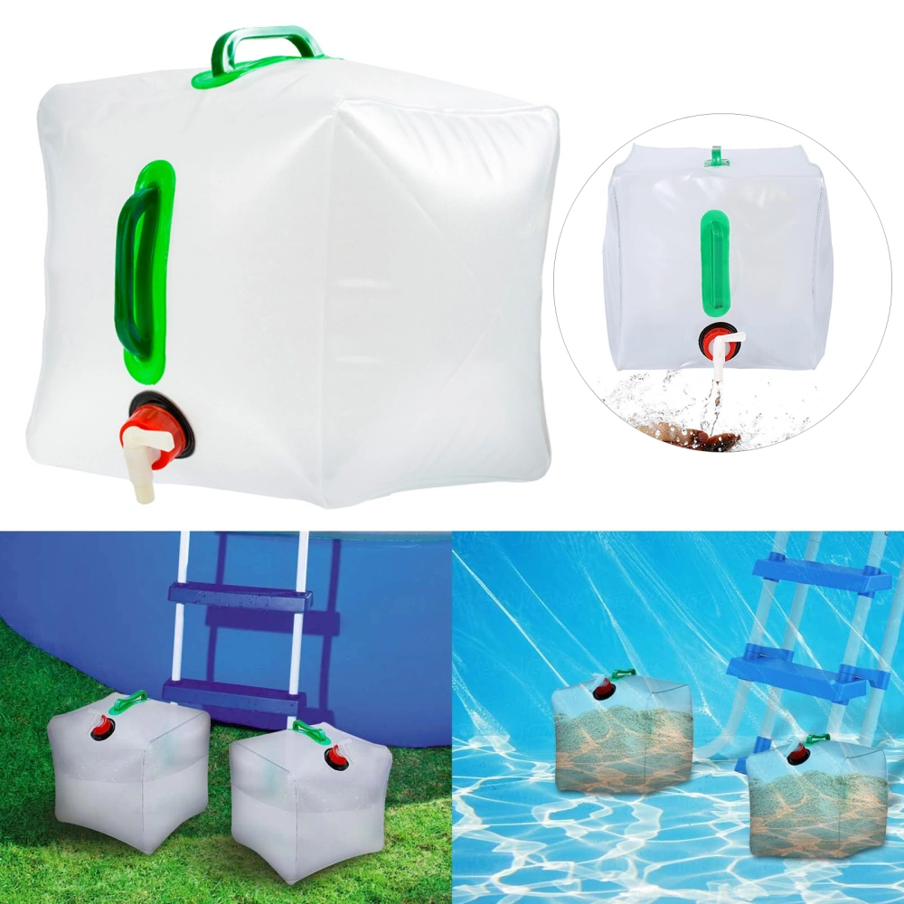 5/10/15/20L Heavy Duty Pool Weight Plastic Sand Bags Universal Ground Pool Steps Weights Leak-Proof Fillable Ladder Weight Bag Container for Swimming Entry Systems