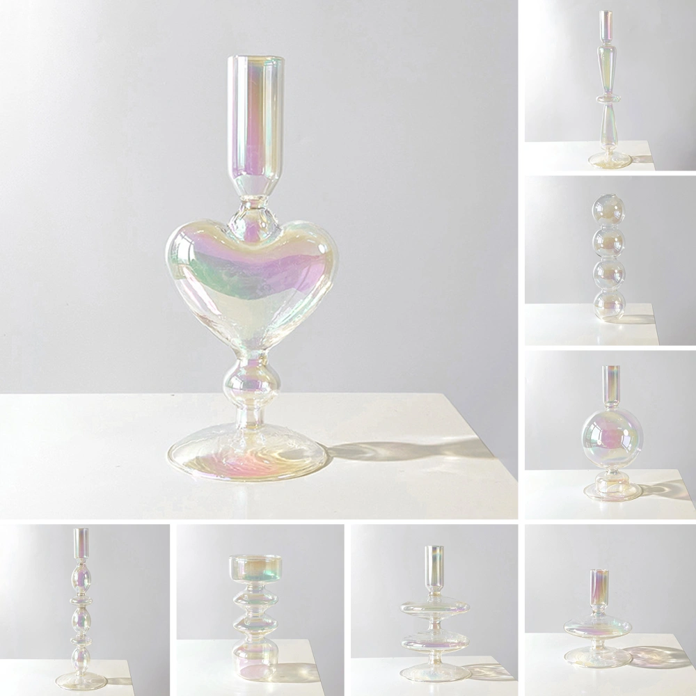 Flower Vase Stylish Simplicity Water-storable Transparent Candlestick Decorative Flower Arrangement Colorful Glass Flower Pot Household Supply