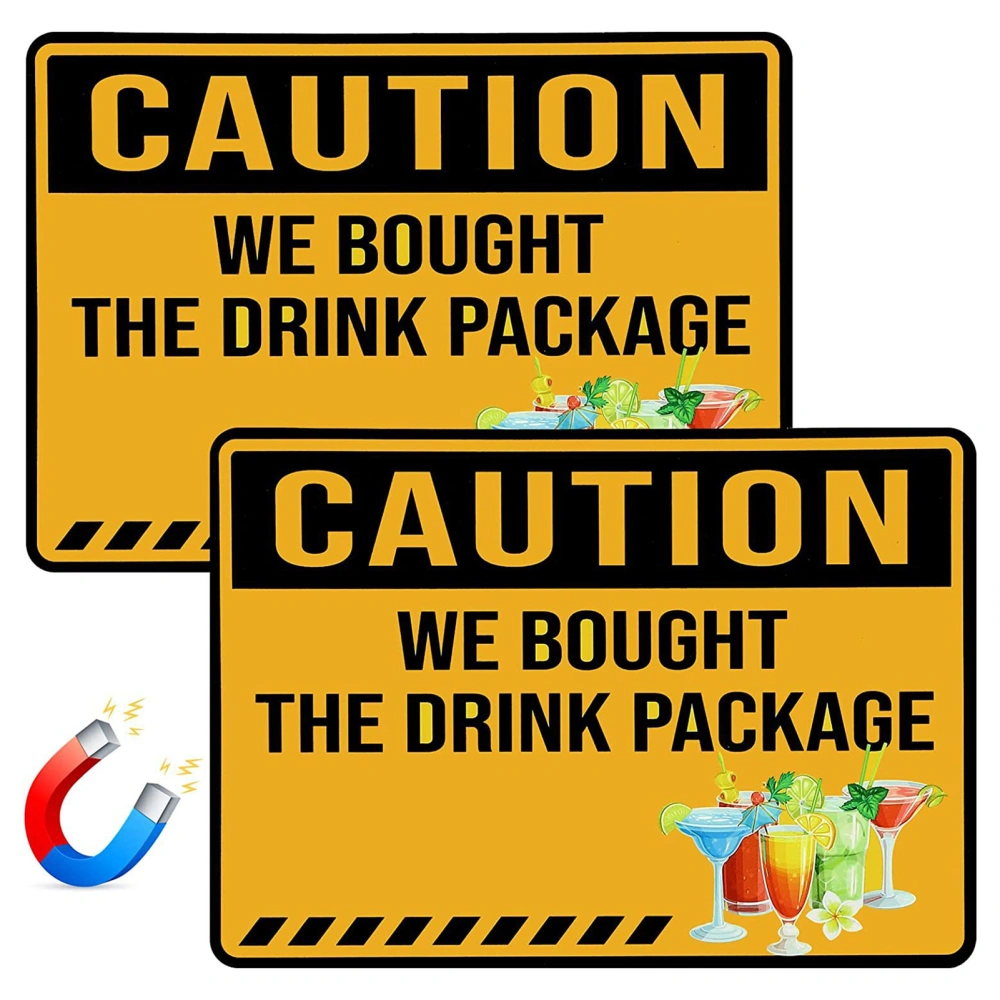 2Pcs Magnetic Stickers Funny Magnetic Cruise Door Decorations 'We Bought The Drink Package' Sign for Carnival Cruises