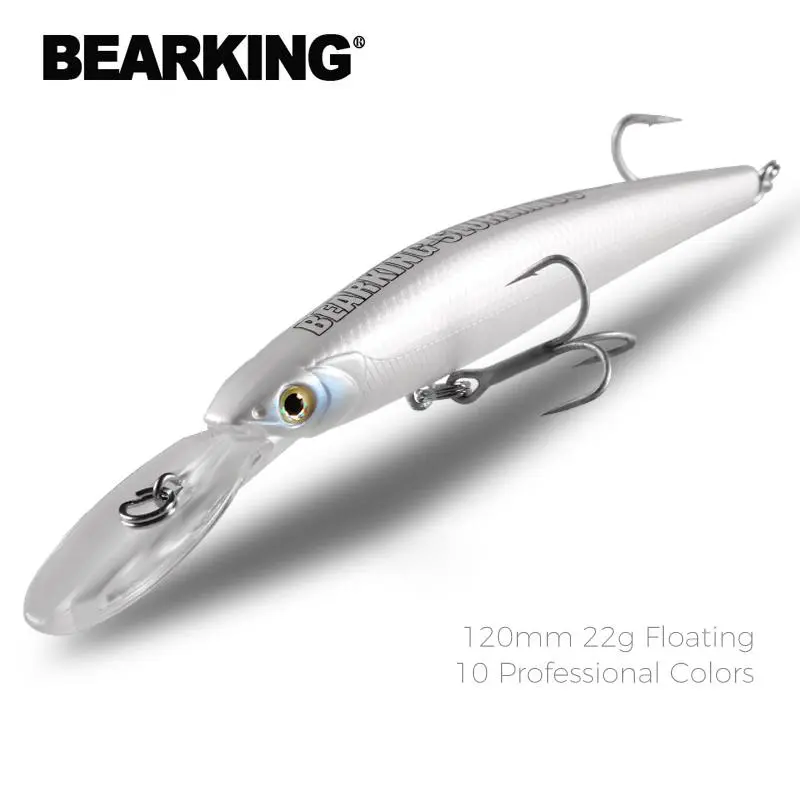 Bearking Hard Baits Fishing Lures 120mm 22g Long Casting Minnow Wobblers Dive Depth 6-10ft Bass Pike