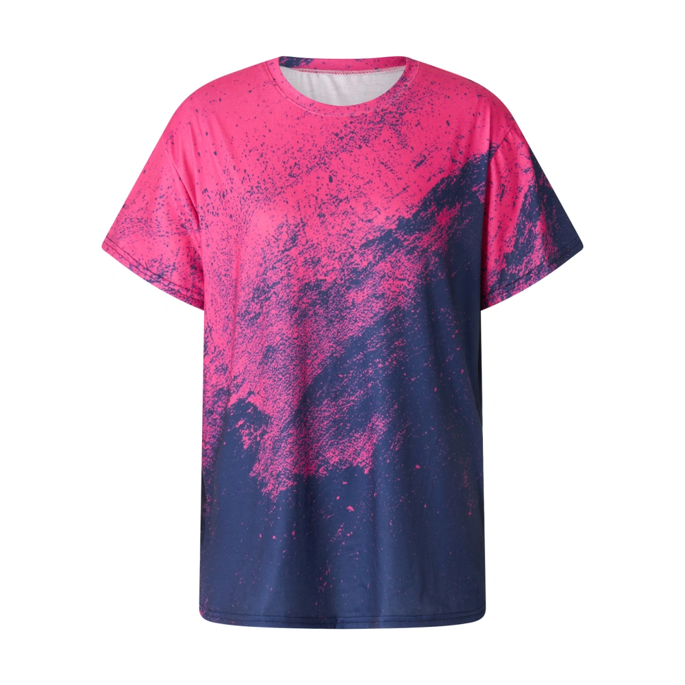 Women T-shirt, Crew Neck Short Sleeve Abstract Print Summer Loose Tops for Casual Daily