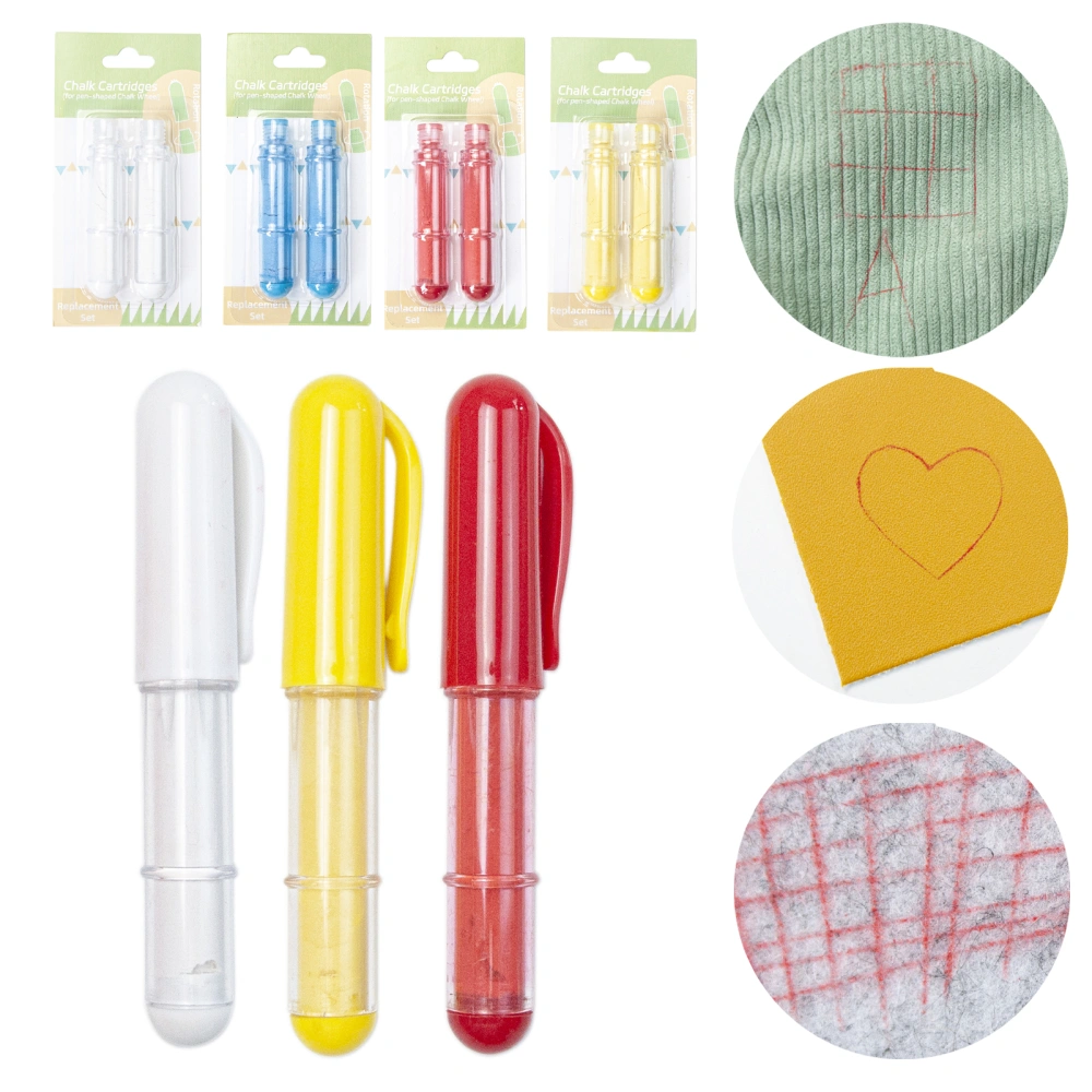 Sew Chalk Fabric Marker Gear Top Fine Line Portable Leakproof Refill Sewing Quilting Crafting Erasable Marking Tailor Liner Pen Sewing Supplies