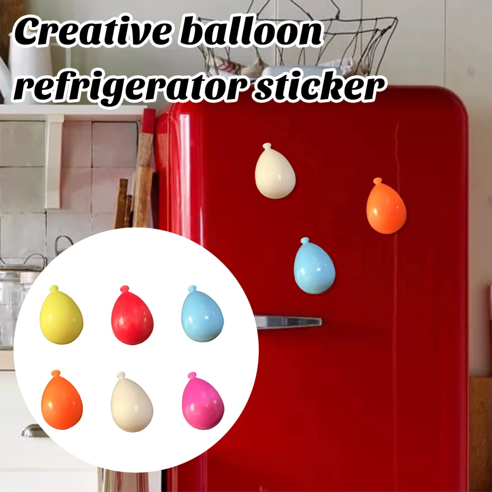 6Pcs Fridge Magnet Creative Cute Lightweight Cartoon Balloon Shape Refrigerator Magnet for Home Decoration