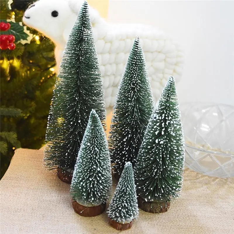 Mini Christmas Tree Cedar Desktop Decoration Miniature Ornaments Indoor Window Home