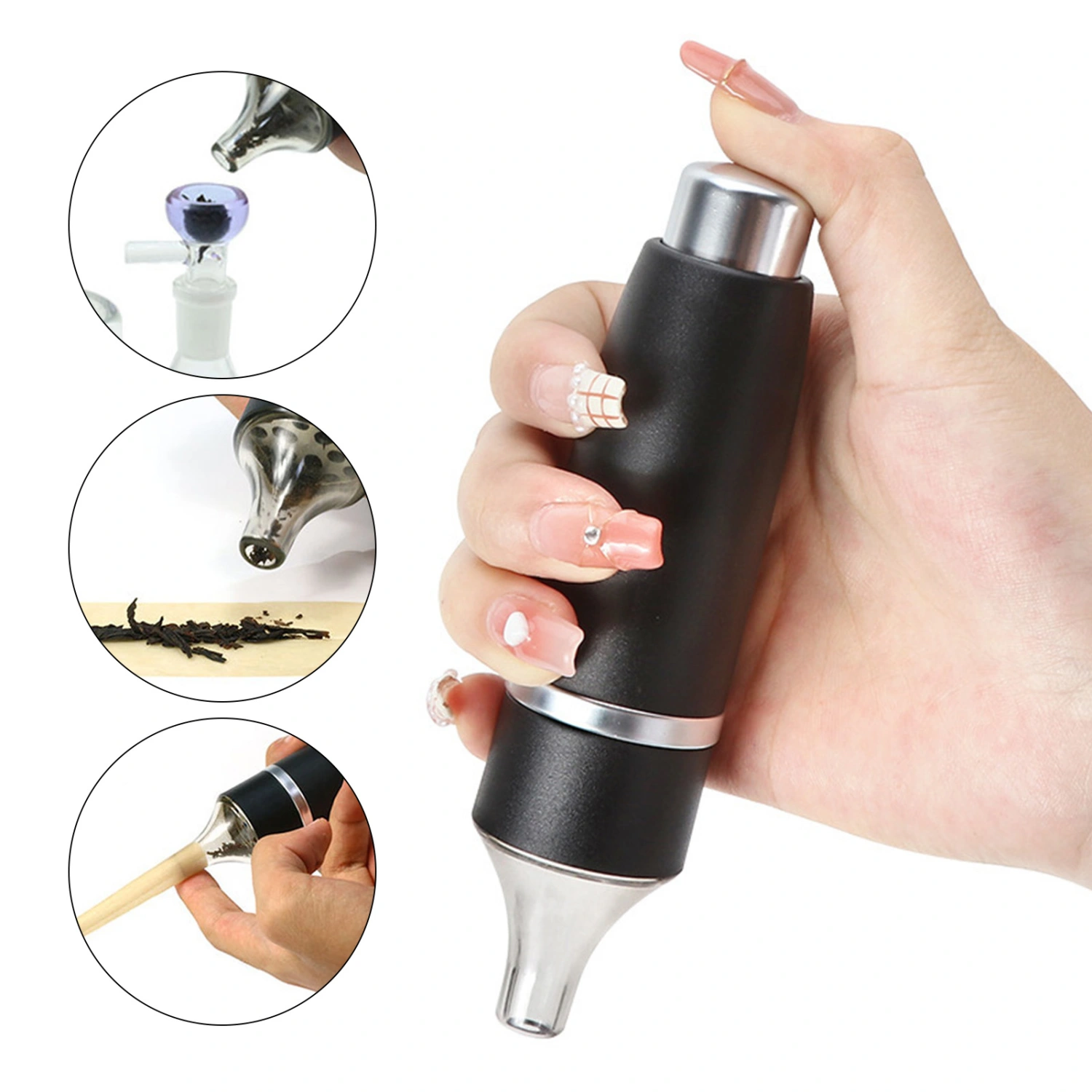 Herbal Grinder Compact Convenient Portable Zinc Alloy One-handed Press Grinder for Office Home Travel