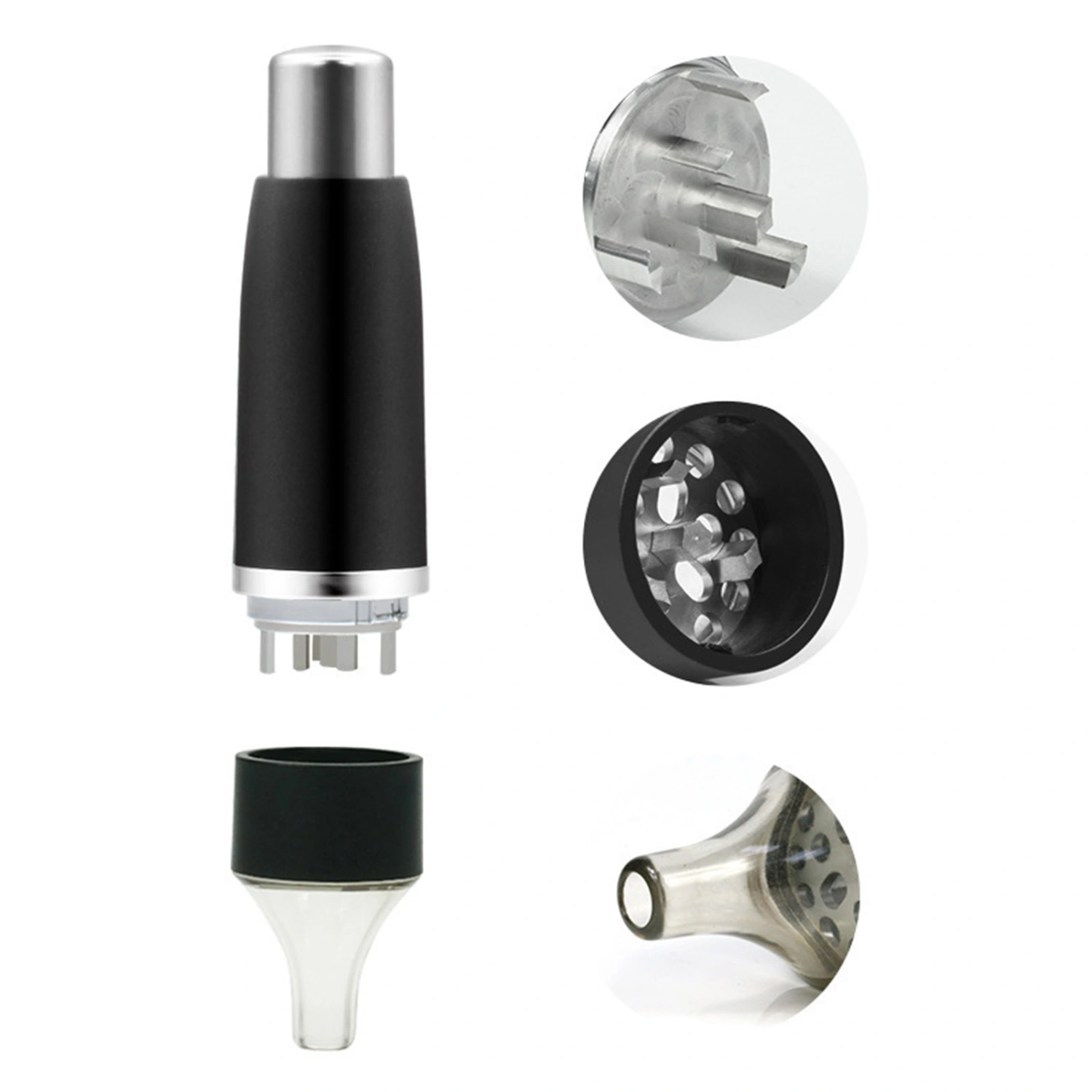 Herbal Grinder Compact Convenient Portable Zinc Alloy One-handed Press Grinder for Office Home Travel
