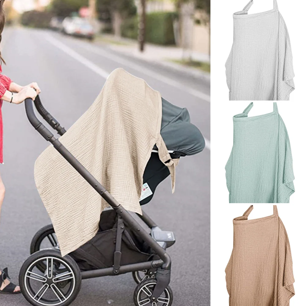 Nursing Cover with Arch Neckline Extra Soft Adjustable Breathable Privacy Protection Breastfeeding Multi-use Nursing Apron