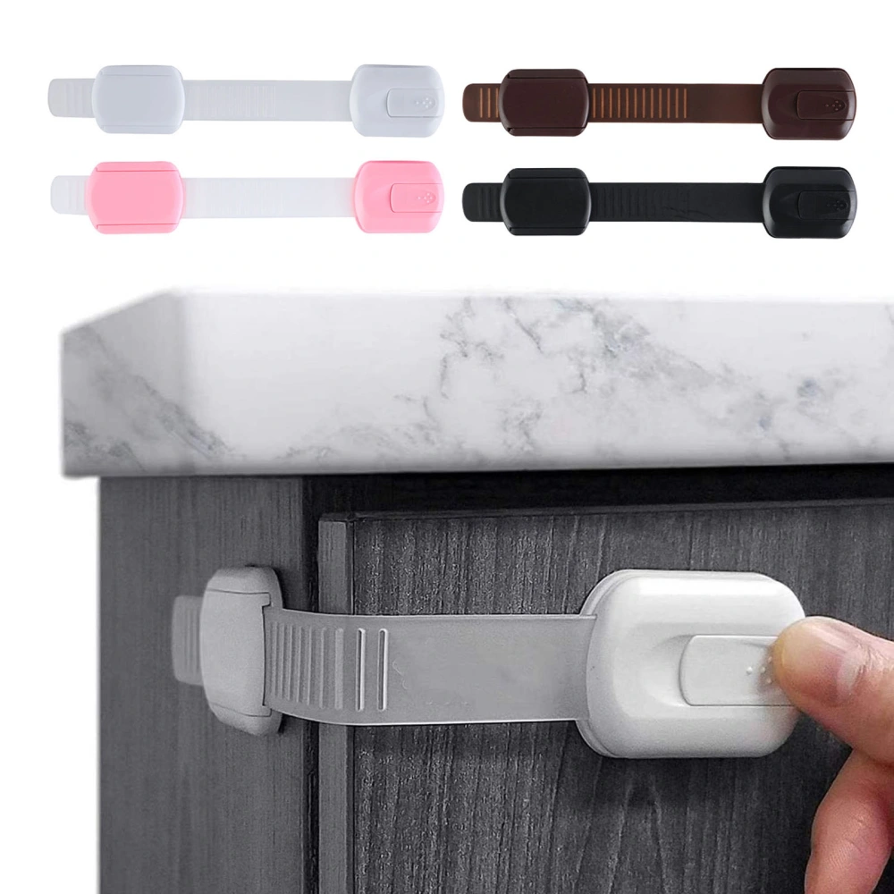 10Pcs Cabinet Safety Latches Quick And Easy Self-Adhesive Anti-opening Plastic Buckle Multifunctional Anti-pinch Multi-use Baby Proofing Drawer Wardrobe Door Locks Household Supplies