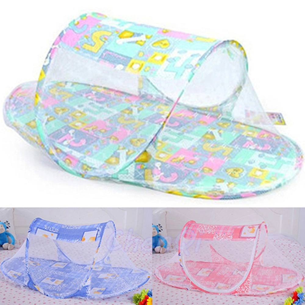 Portable Baby Bed Crib  Floral Print Boat Shape Folding Mosquito Twill Net