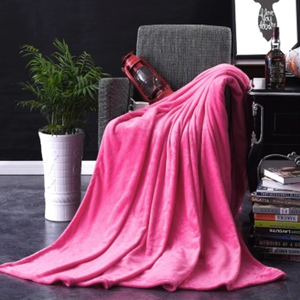 Soft Solid Color Warm Blanket Home Living Room Bedspread Cover Rug Sofa Decor