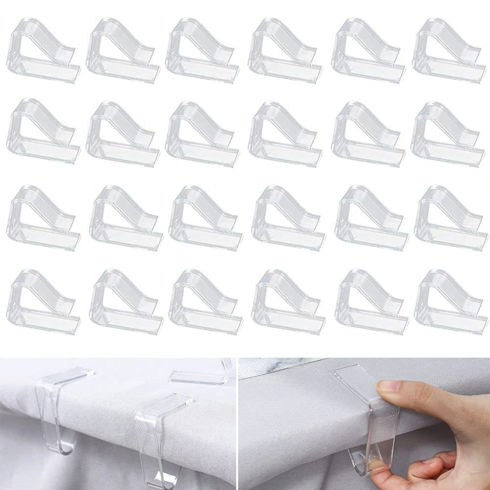 12Pcs/Set Tablecloth Clip Clear Plastic Heavy Duty Windproof Universal Dining Table Cover Holder Clamp Kitchen Gadgets 