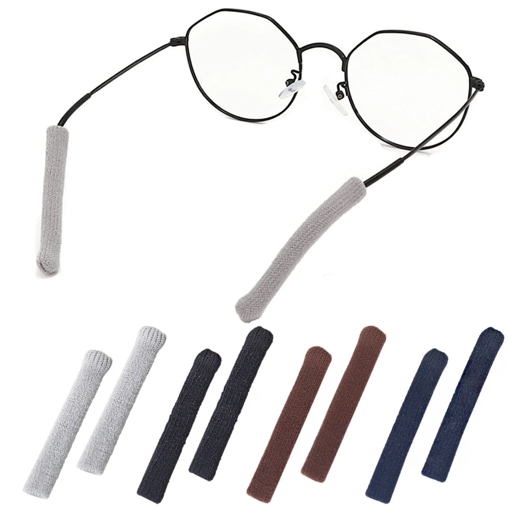 3 Pair Eyeglasses Temple Tips Sleeve Retainer Anti-Slip Comfortable Knitting Glasses Temple Tips Cover for Glasses 