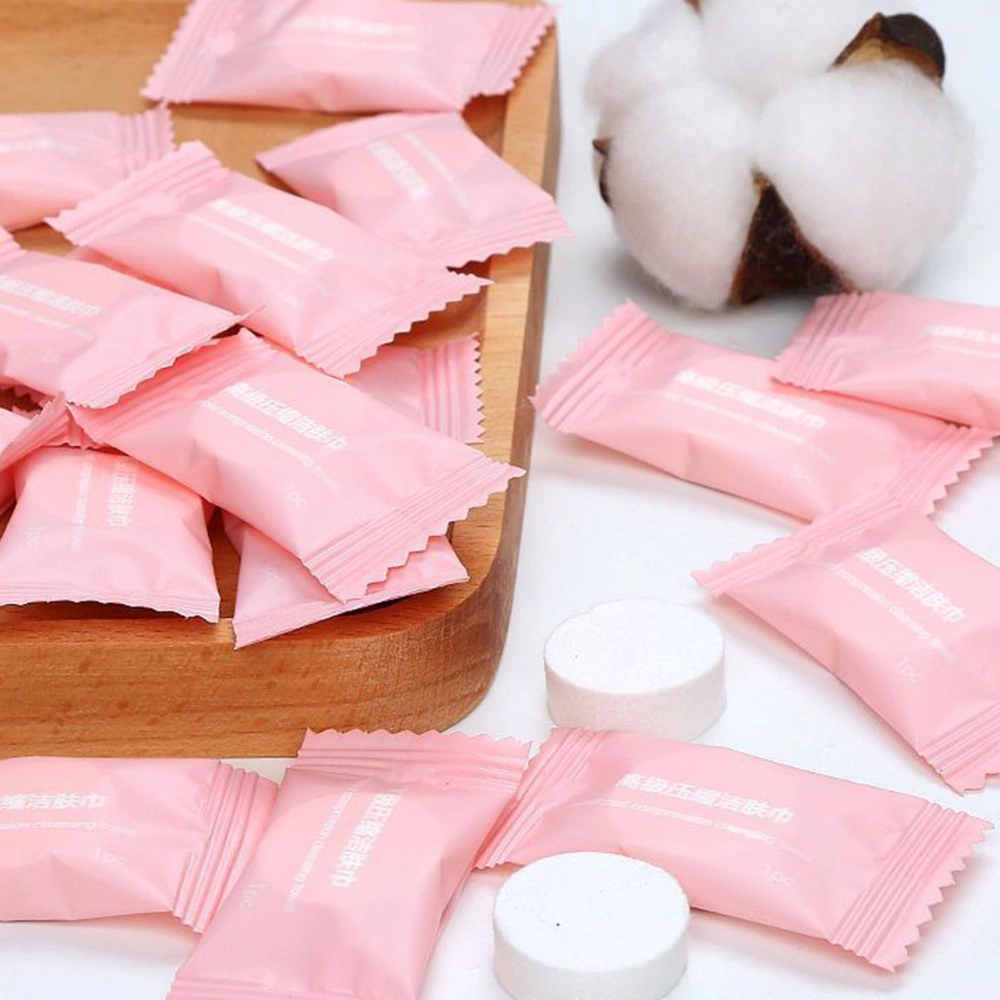 50Pcs/Bag Cleansing Towels Expandable Comfortable to Touch Polyester Disposable Compressed Hand Wipe Napkin Face Towels Washroom Supplies 