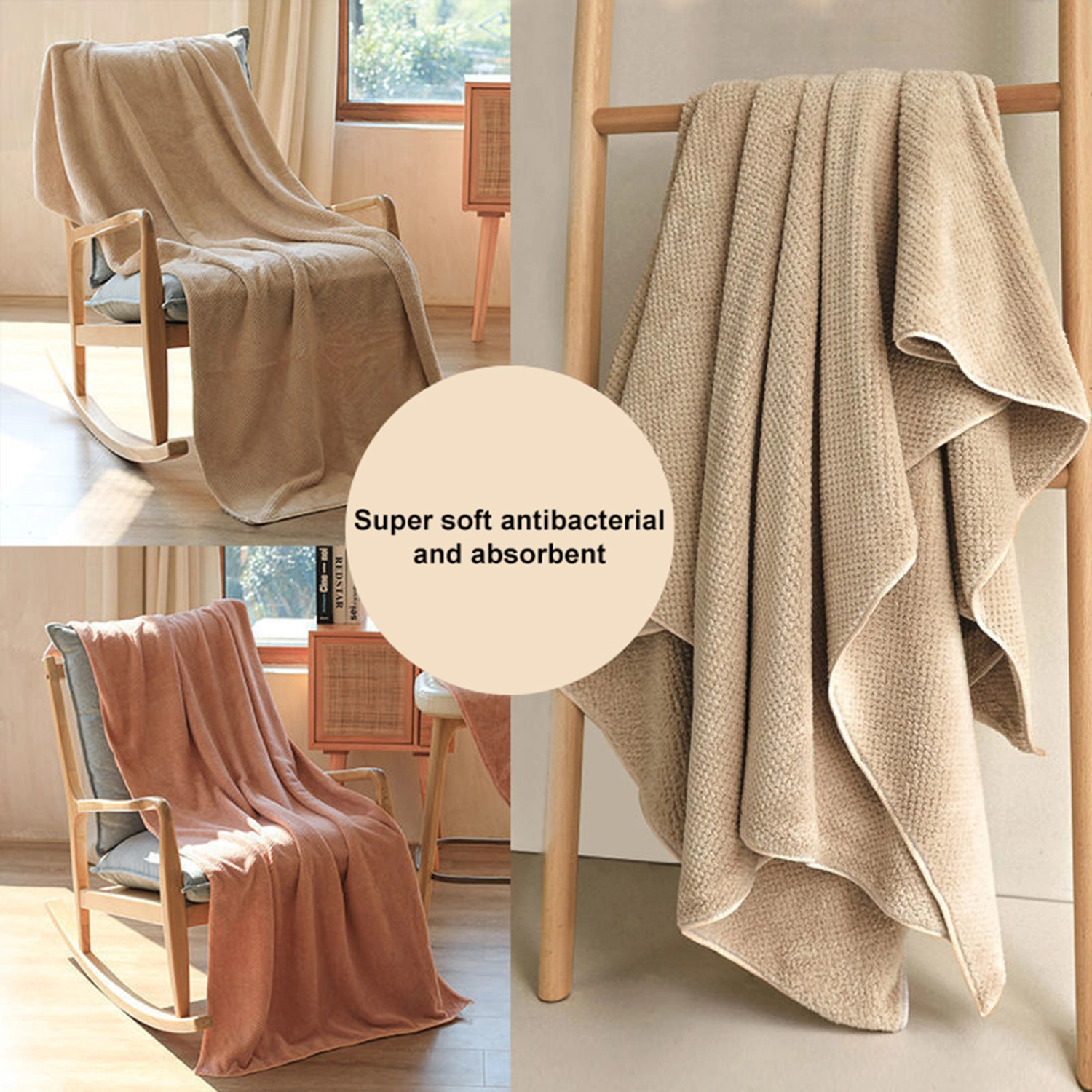 Bath Towel Comfortable Super Absorbent Quick Dry Microfiber 70x140cm Pineapple Check Large Beach Towel Daily Use
