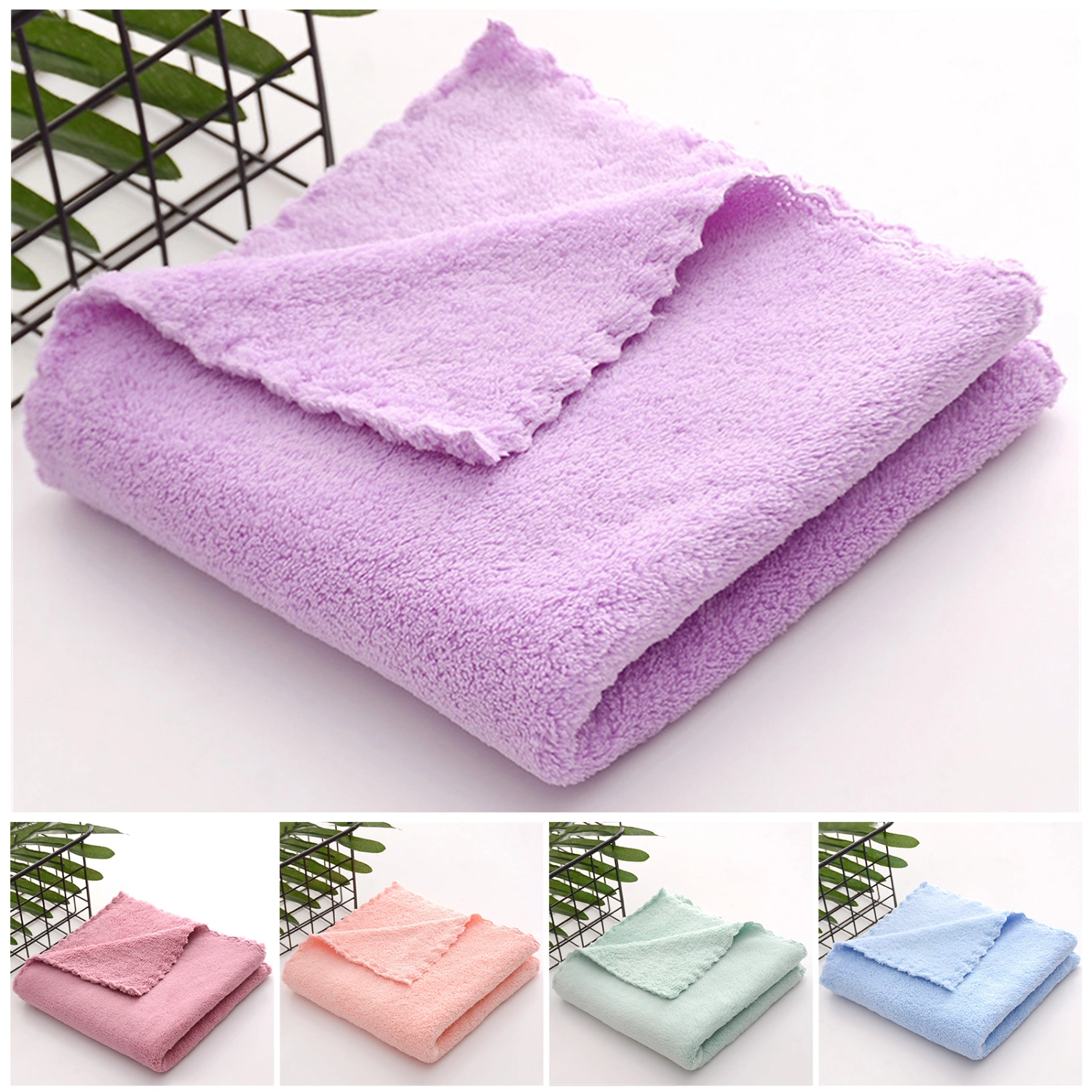 Bath Towel Fluffy Quick-drying Soft Texture Comfort Kids Shower Coral Fleece Towel Washroom Supplies