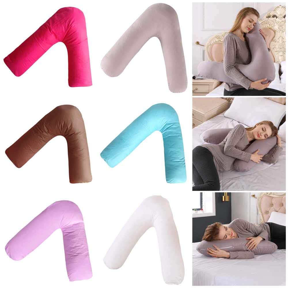 Nursing Pregnancy Pillow with Removable Cover PP Cotton Fully Filled Back Shoulder Neck Support Orthopedic V Pillow 