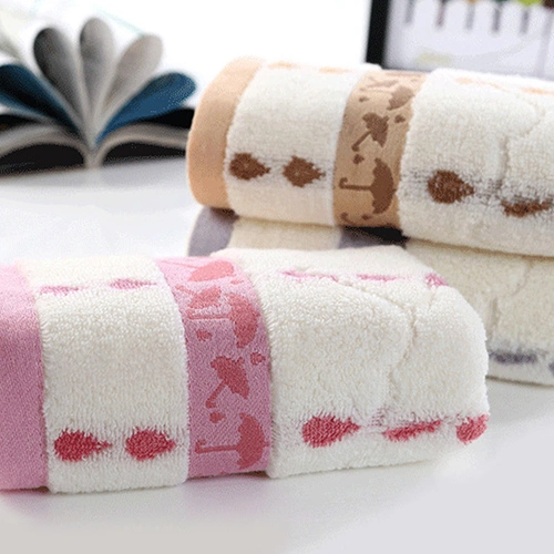 33 x 73cm Soft Umbrella Waterdrop Pattern Towel Home Bath Face Hand Washcloth