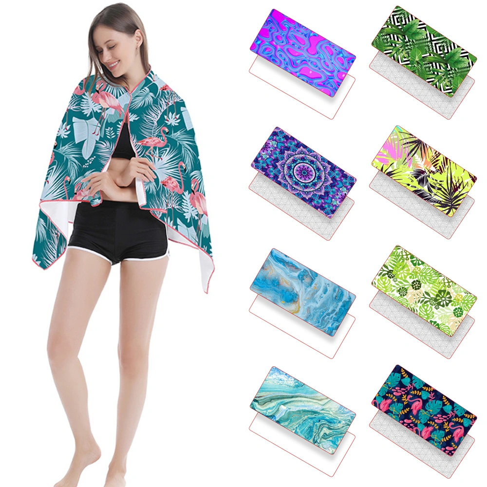 Beach Towel Soft Quick Dry Microfiber Women Printed Swimming Towel Bathing Spa Bathrobe for Summer 