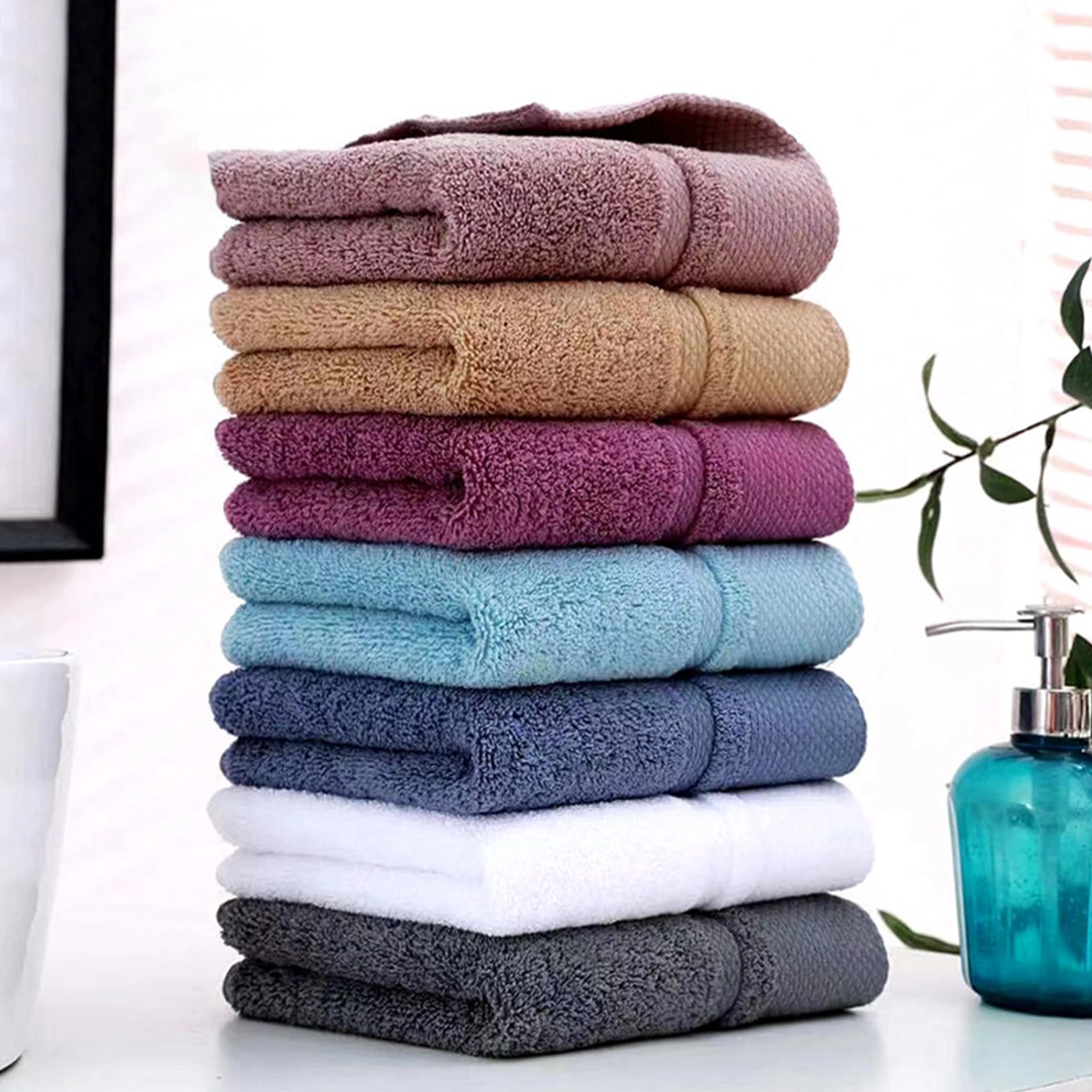 Towel Skin-friendly Anti-fade Long-staple Cotton Fluffy Face Towel for Household