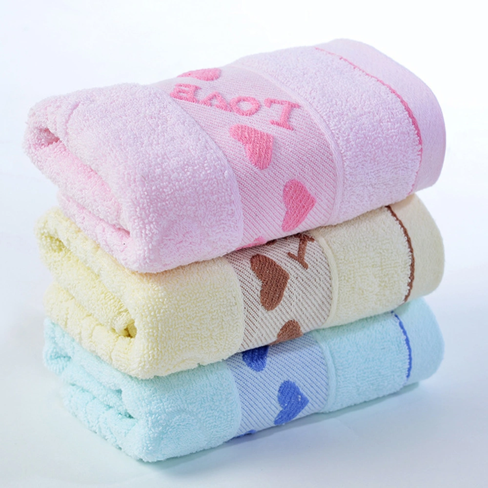 Soft Heart Love Letter Towel Thick Water Absorption Bath Face Hand Washcloth