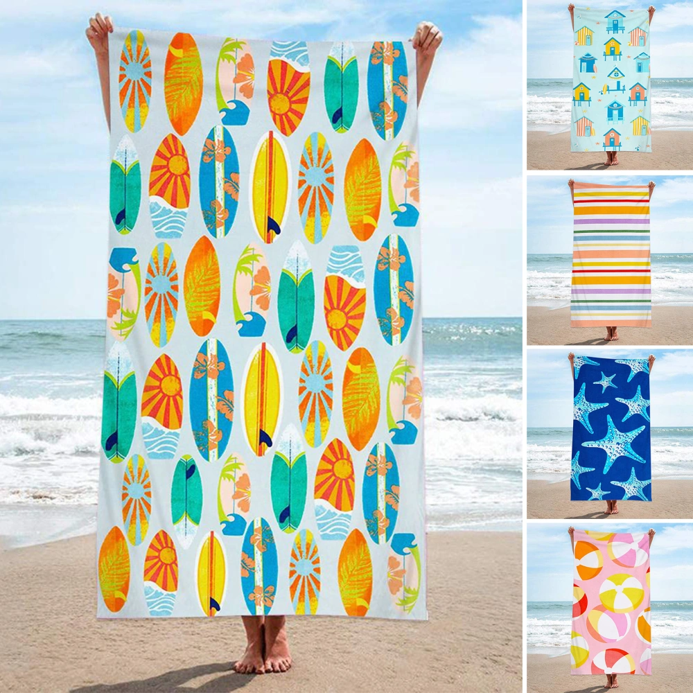 Outdoor Towel Monogrammed Vivid Embroidery Quick Drying Not Easy to Fade Foldable Strong Absorption Breathable Extra Large Beach Towel Beach Accessory