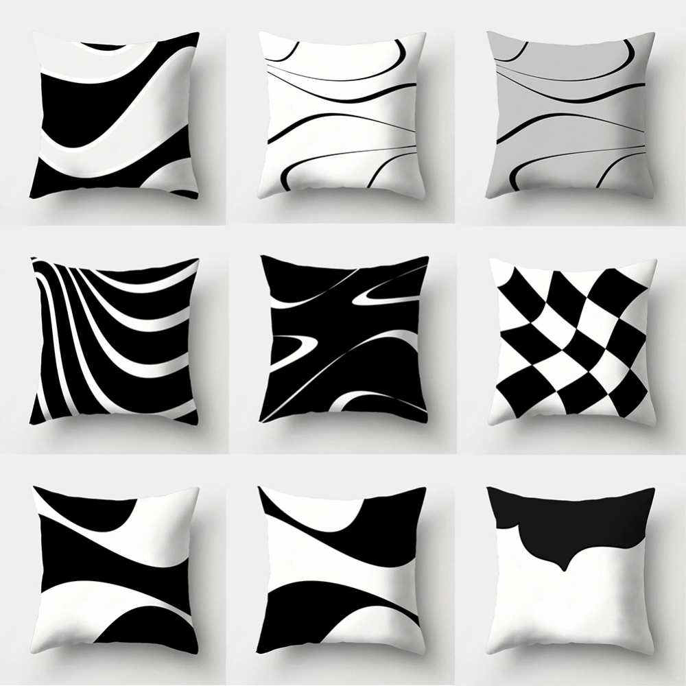 Black White Throw Pillow Case Cushion Cover Sofa Bed Car Cafe Office Decoration