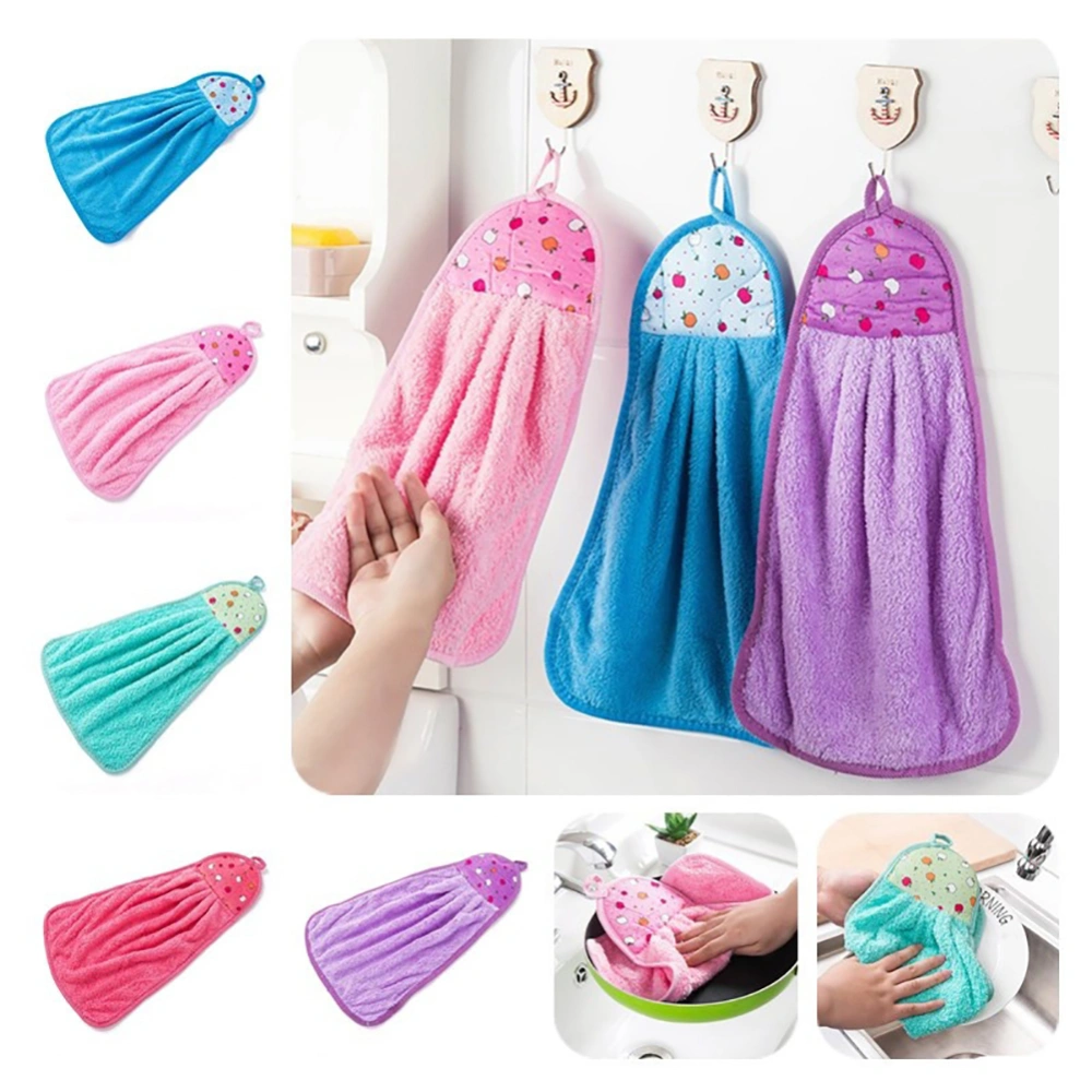 Kids Adult Soft Hanging Hand Wipe Home Bathing Kitchen Water Absorbent Towel