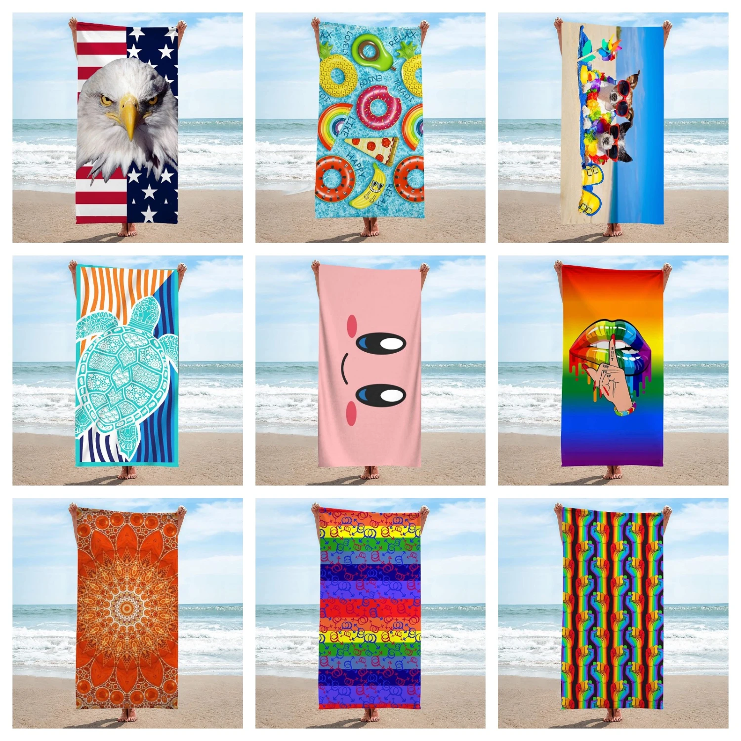 Beach Towel Easy to Carry Water-absorbent Superfine Fiber Wrinkle-resistant Sand Free Pool Towel Household Supplies