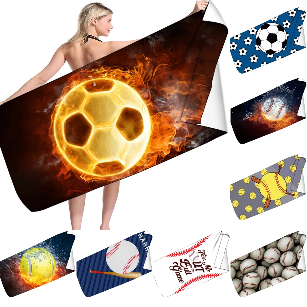 Beach Towel Super Absorbent 3D Digital Printing Double Sided Fleece Extra-large Rectangular Softness Bathing Towel for Home 