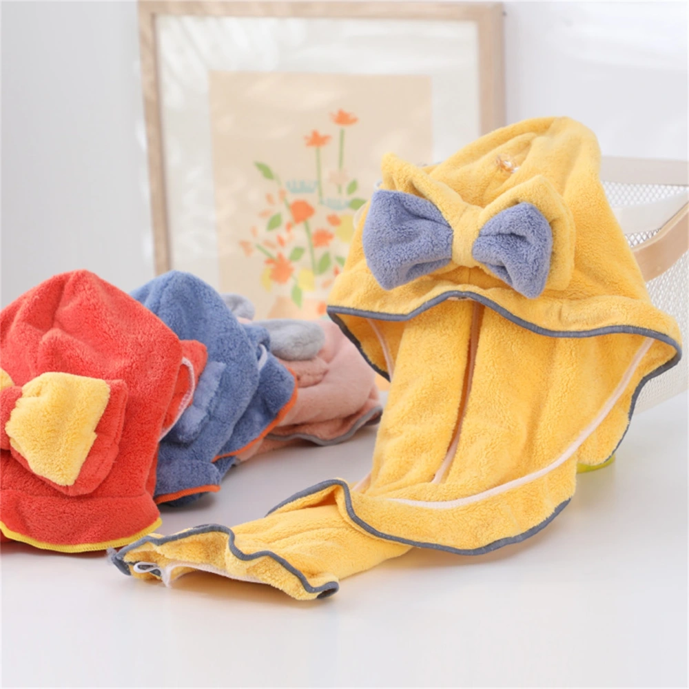 Hair Drying Towel Coral Fleece Soft Comfortable Lightweight Durable Reusable Bow Women Long Hair Bathing Wrap Towel Daily Use