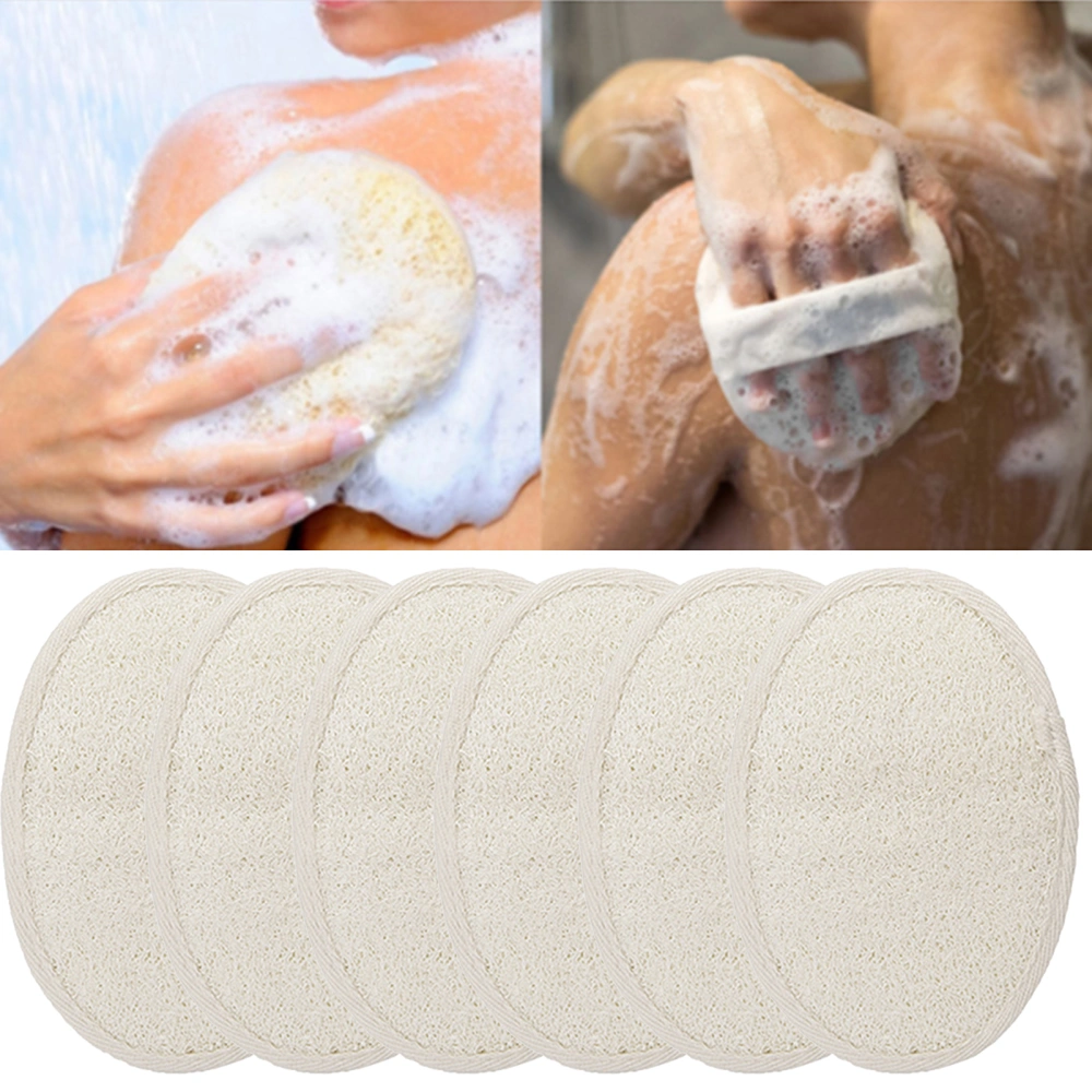 6Pcs Ergonomically Grip Loofah Sponge Scrubber Anti-deformed Fiber Stronger Friction Exfoliating Loofah Scrubber for Bathroom