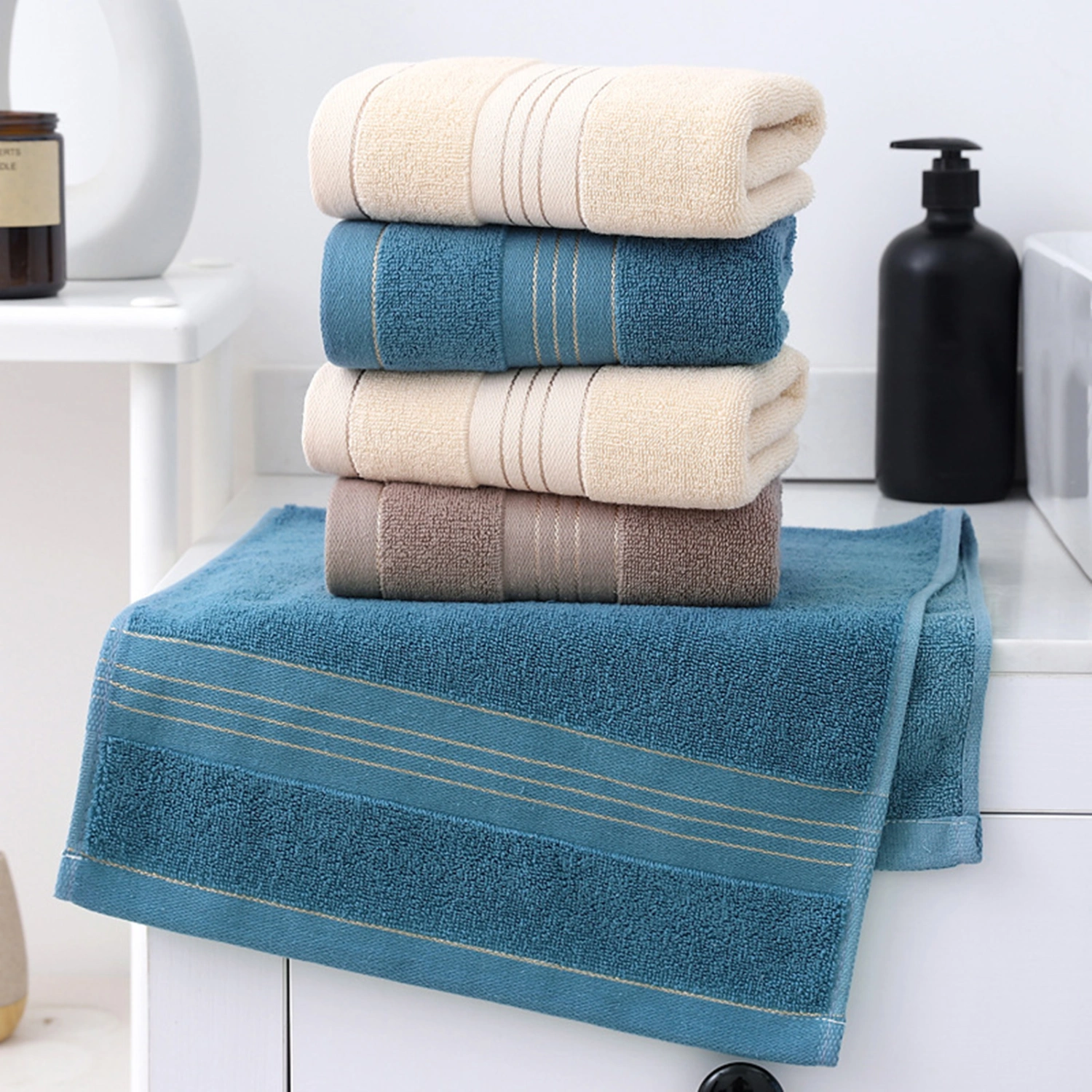 Face Towel Highly Absorbent Super Soft Friendly to Skin Non-Fading Wearable Cotton Thickened Shower Towel Washcloth Bathroom Supplies