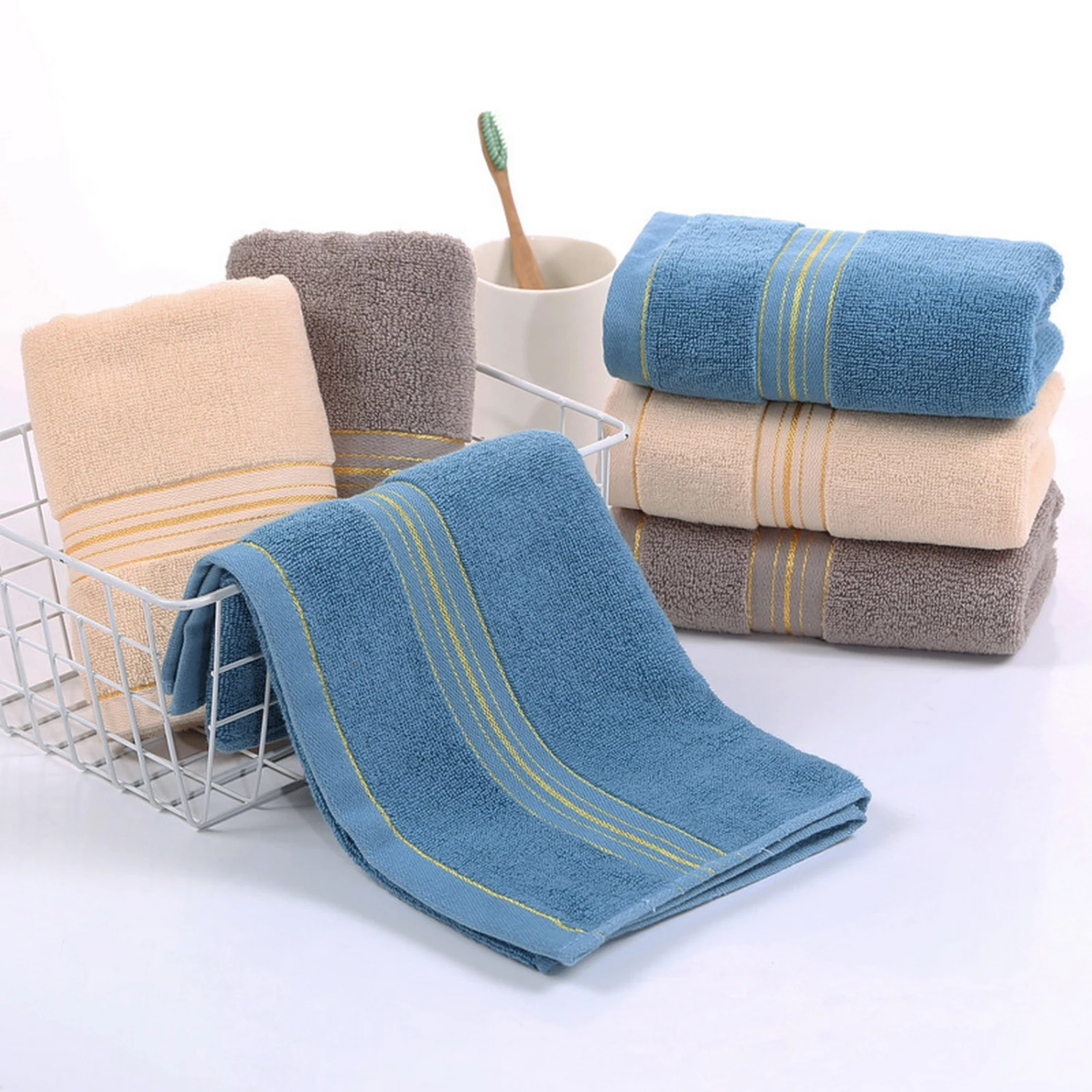 Face Towel Highly Absorbent Super Soft Friendly to Skin Non-Fading Wearable Cotton Thickened Shower Towel Washcloth Bathroom Supplies