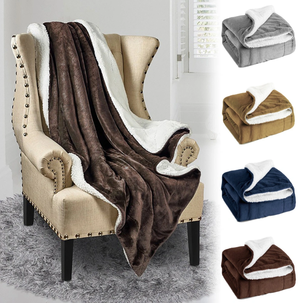 Winter Solid Color Thicken Warm Sofa Carpet Conditioner Blanket Bedroom Bedding