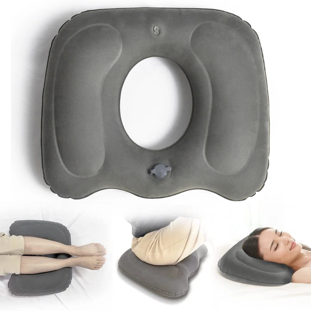 Inflatable Cushion Mid Hollow Anti-Decubitus for Hemorrhoids Flocked Buttock Cushion Fit Most Seats Home Supplies