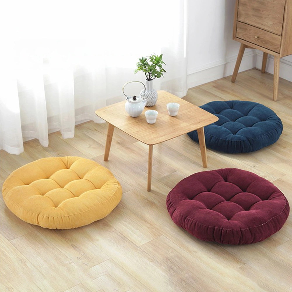 Tufted Seat Cushion Extra Thick High Elasticity Soft Round Solid Color Chair Tatami Sofa Floor Sitting Mat Pad Home Office Supplies