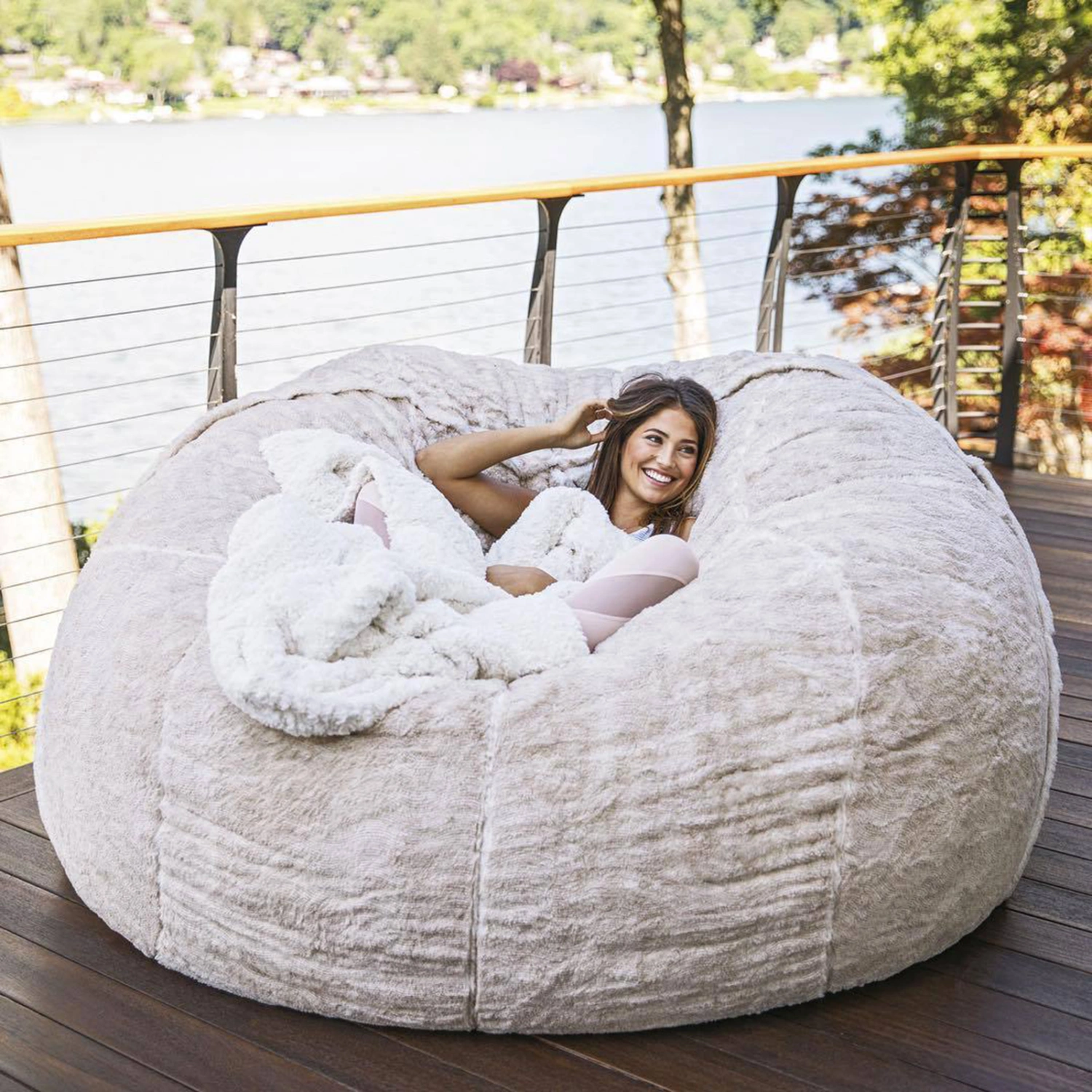Bean Bag Cover High Elasticity Anti-scratch Inner Not Included Dust-proof Home Big Round Ultra-soft Lazy Sofa Cover Living Room