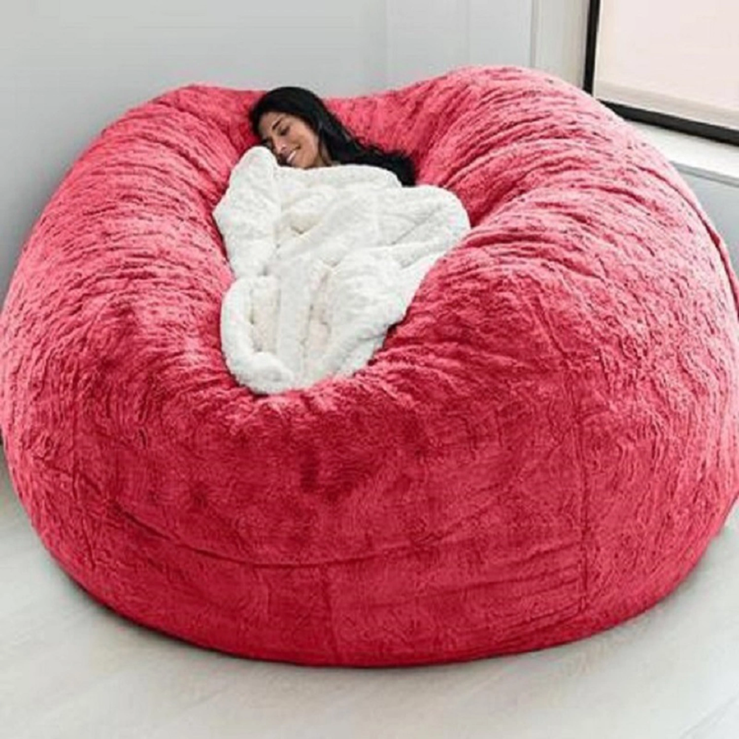 Bean Bag Cover High Elasticity Anti-scratch Inner Not Included Dust-proof Home Big Round Ultra-soft Lazy Sofa Cover Living Room