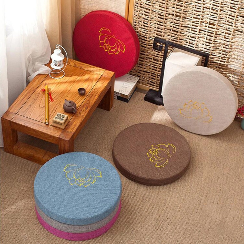 Seat Cushion Washable Removable Floral Printing Round Sitting Cushion Yoga Pad Household Supplies