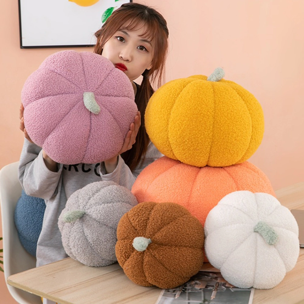 Pumpkin Pillow Atmosphere Soft Comfortable Bright Color Breathable Decorative Fine Workmanship Halloween Pumpkin Stuffed Plush Pillow for Office